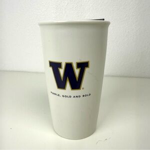 Starbucks University of Washington Ceramic Tumbler with Purple and Gold 'W' Logo